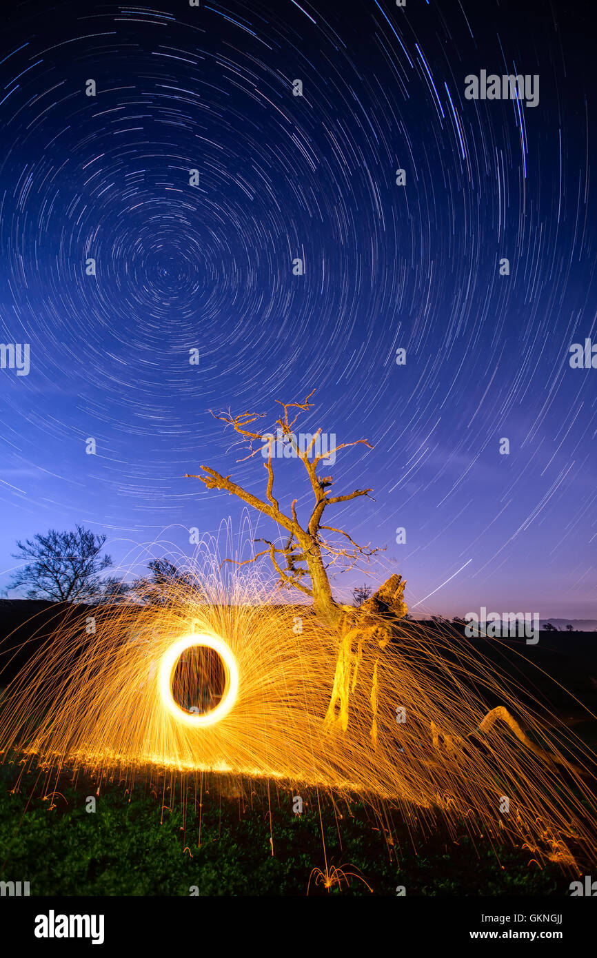 Star trails blue hi-res stock photography and images - Alamy