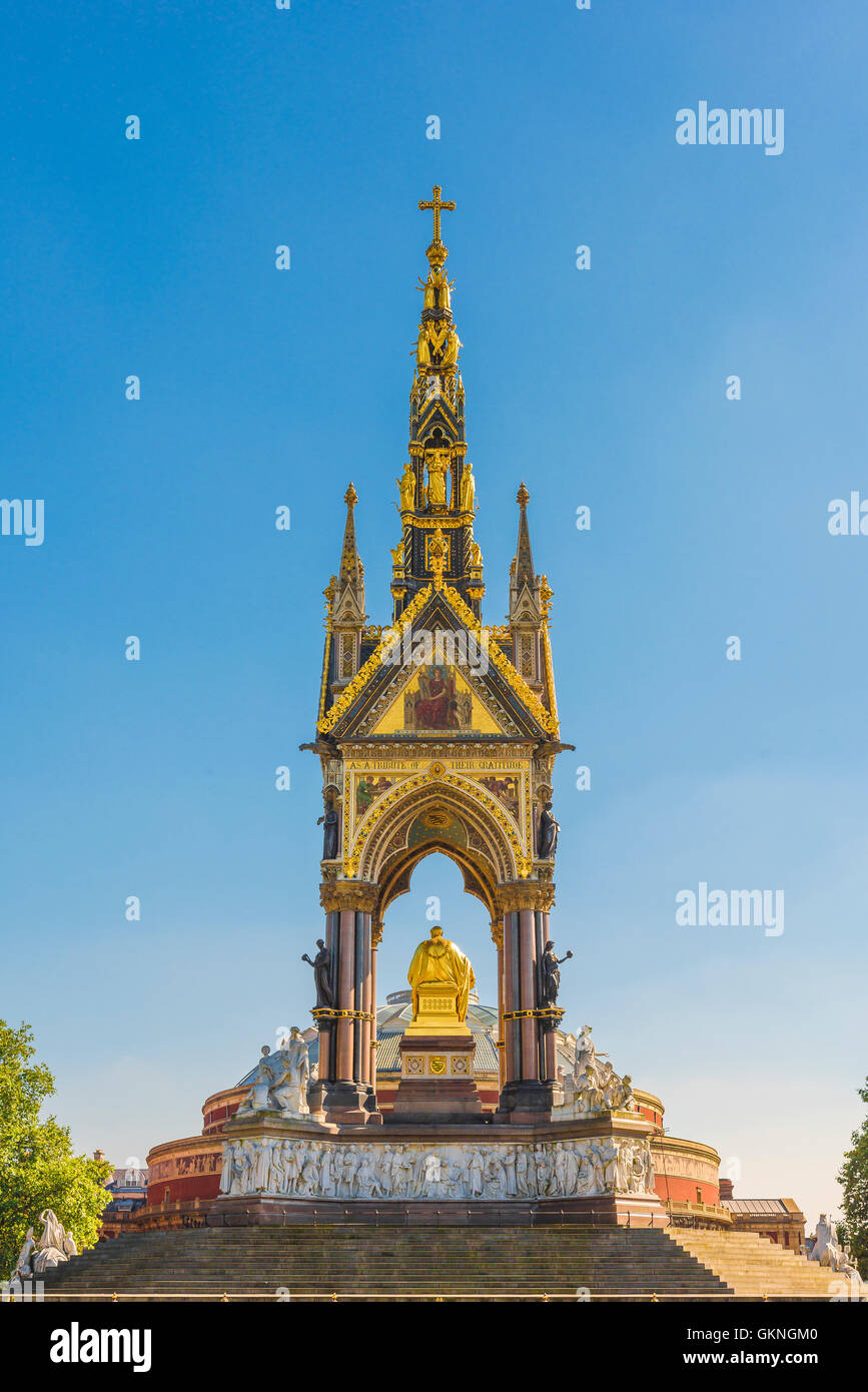 London architecture, detail of the rear of the victorian Albert Memorial sited next to the Royal Albert Hall in central London. Stock Photo