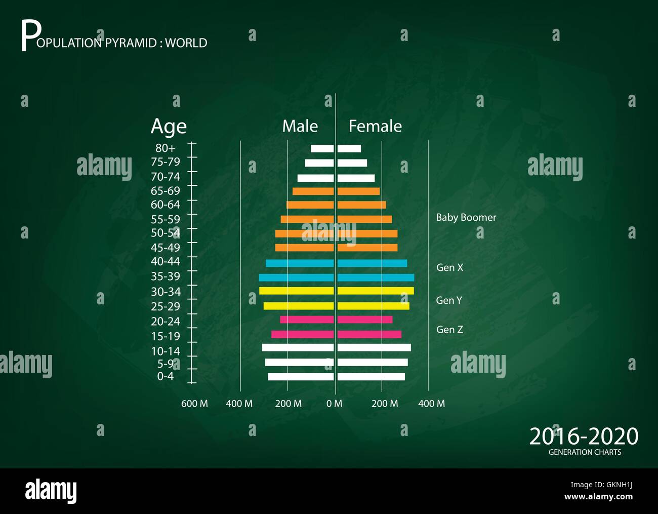Population and Demography, Illustration of Population Pyramids Chart or