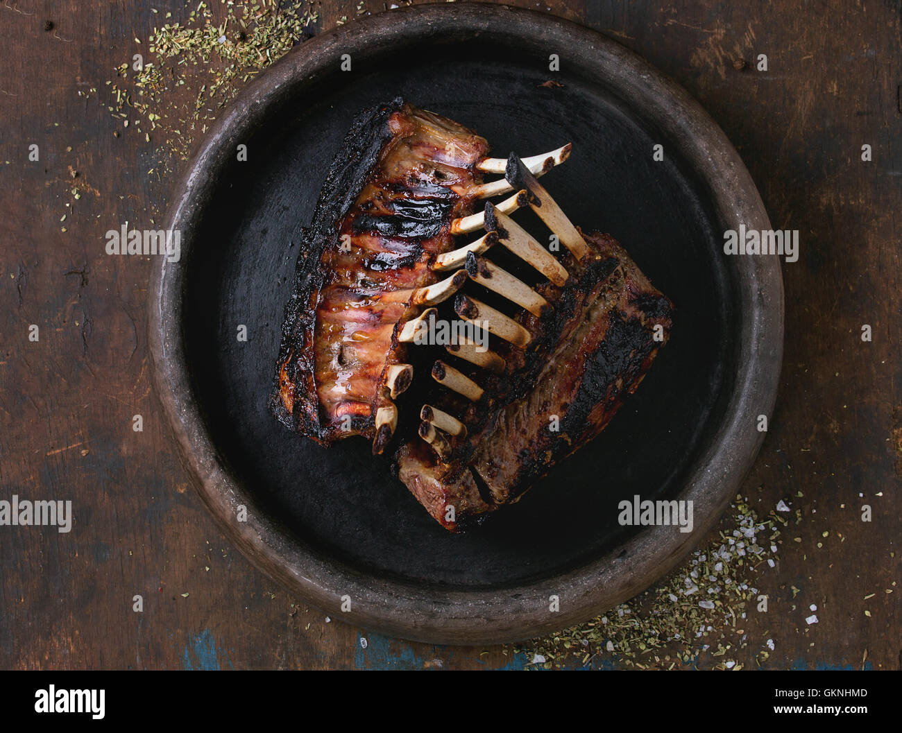 Grilled rack of lamb Stock Photo - Alamy