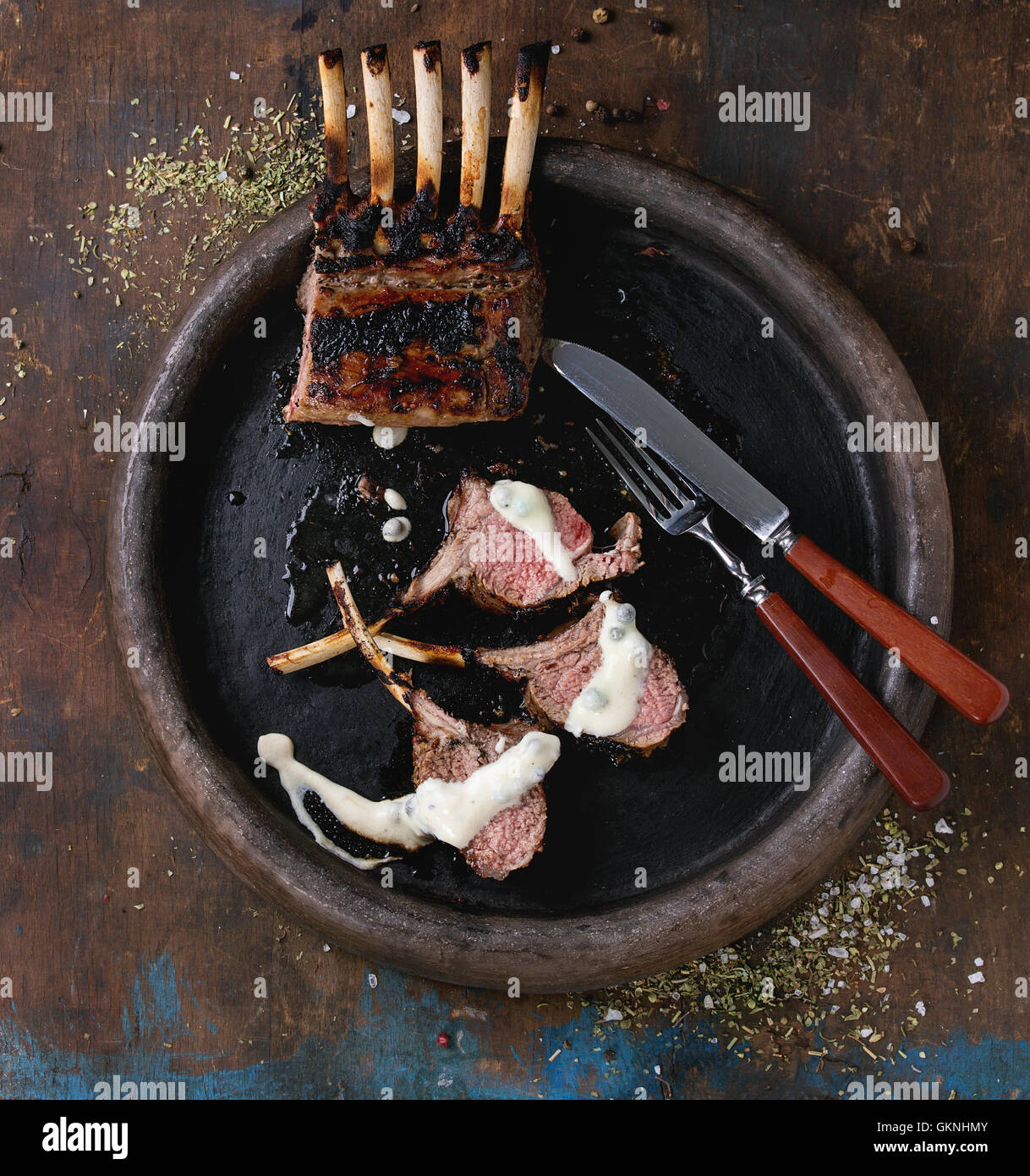 Grilled rack of lamb Stock Photo Alamy