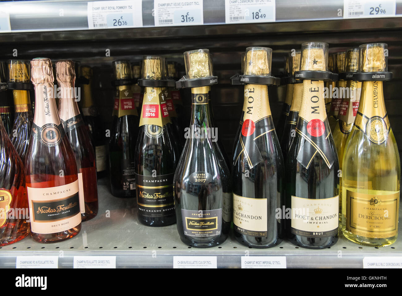 Shelves of french supermarket in limoux hi-res stock photography and ...