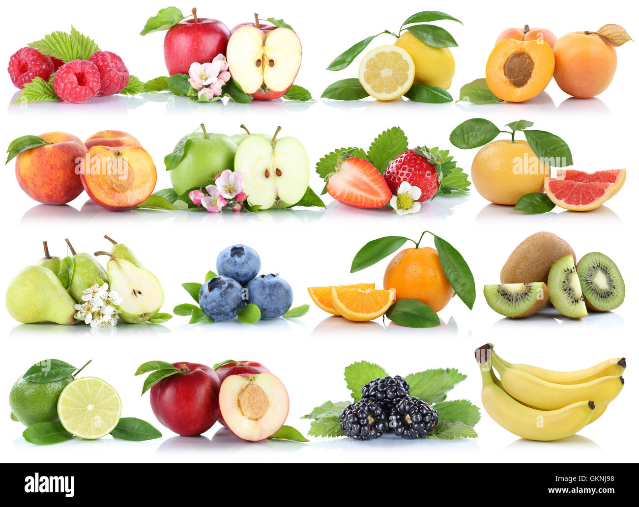 Fruits apple orange berries apples oranges banana strawberry collection ...