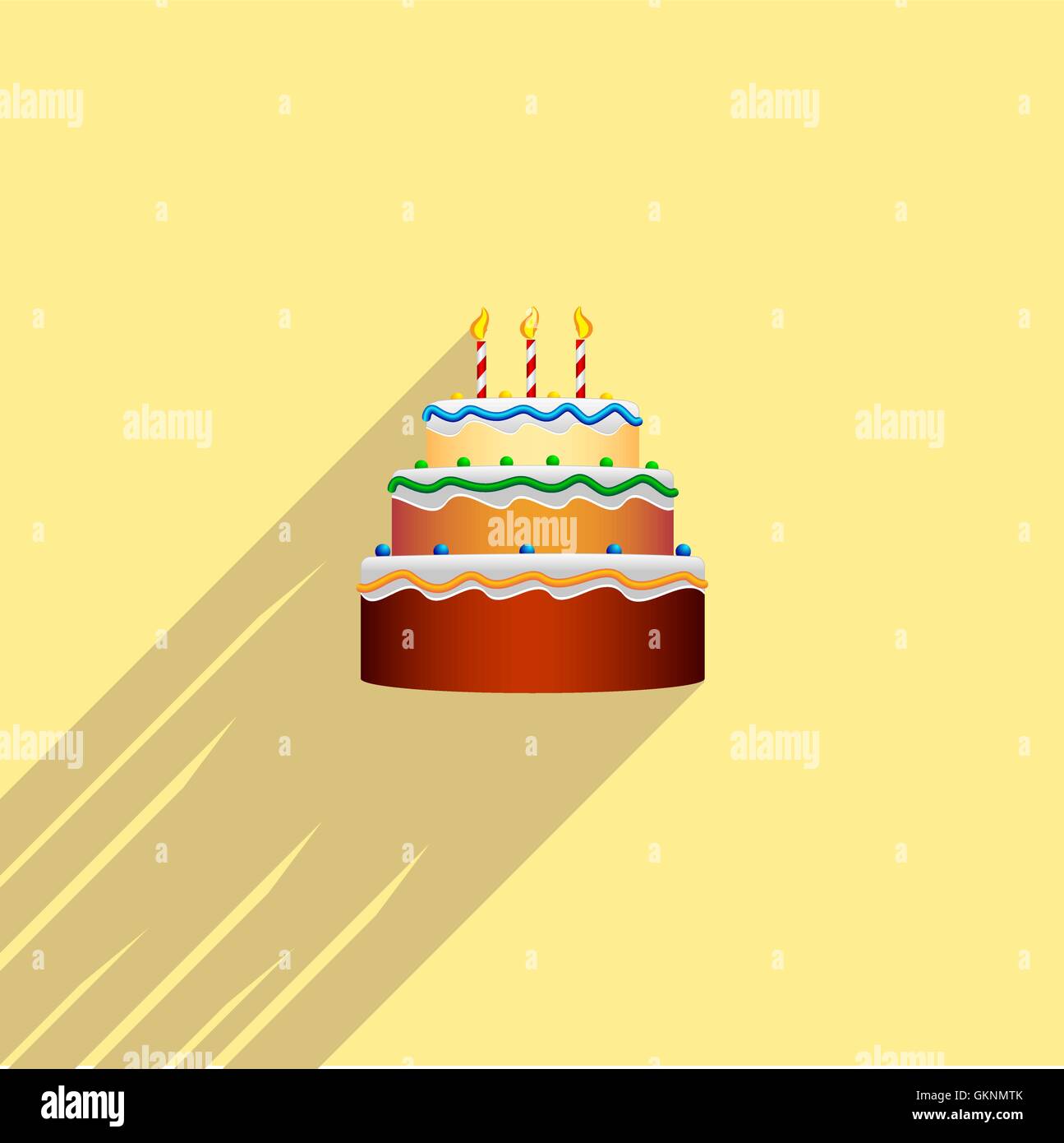 Birthday cake flat icon with long shadow Stock Vector Image & Art - Alamy