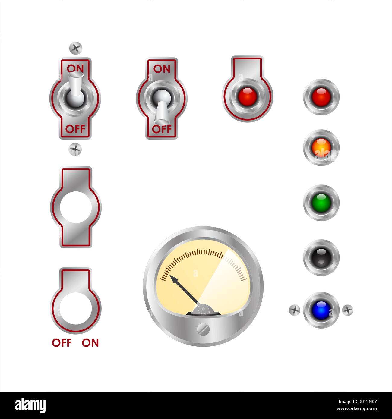 electrical switches and colored lights Stock Vector Image & Art Alamy