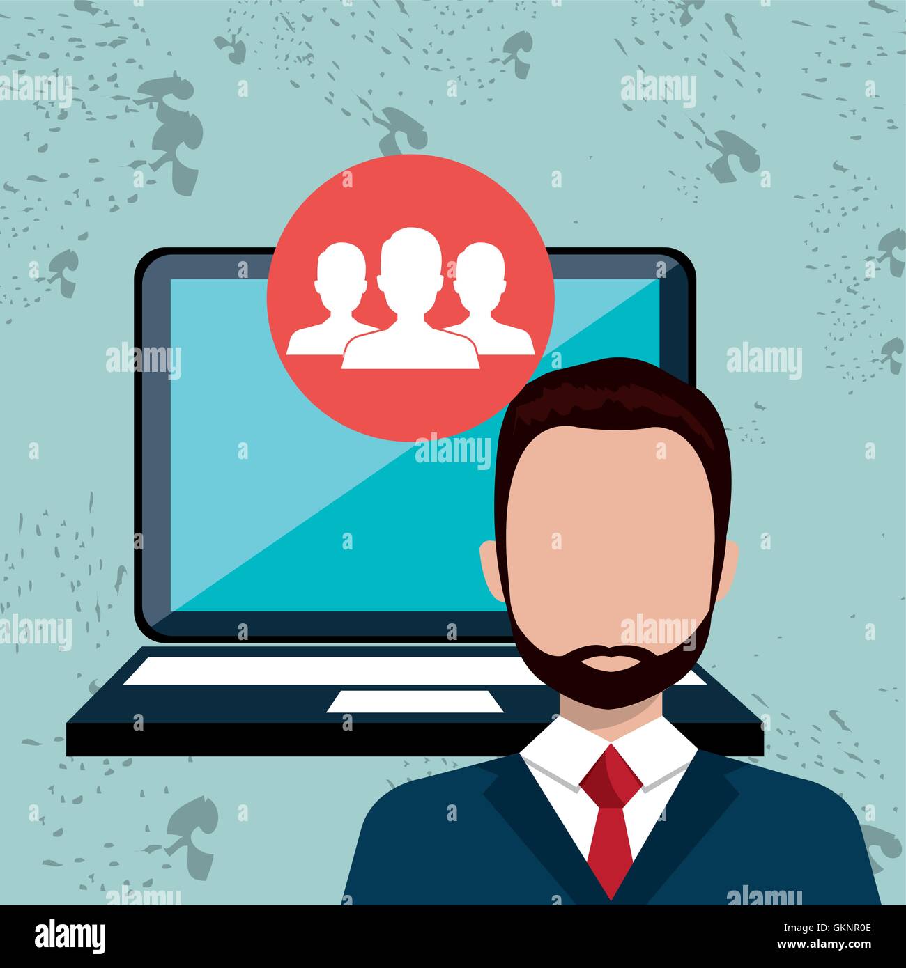 man laptop group web Stock Vector Image & Art - Alamy