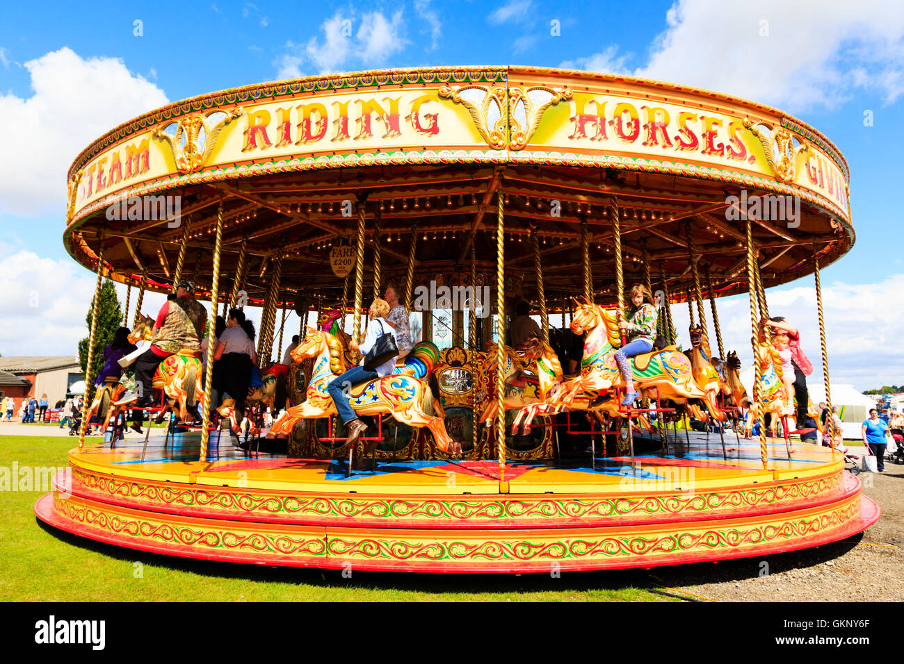 Steam powered Carousel, Lincoln Steam show, 2016 Stock Photo