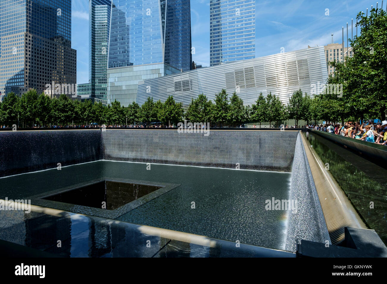 The South Pool of the 9/11 Memorial, Ground Zero, World Trade Center Stock Photo