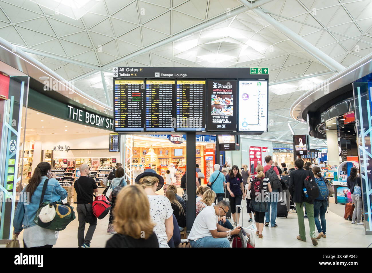 Departure Terminal at Stansted Airport,London,Essex,England.Europe. Stock Photo