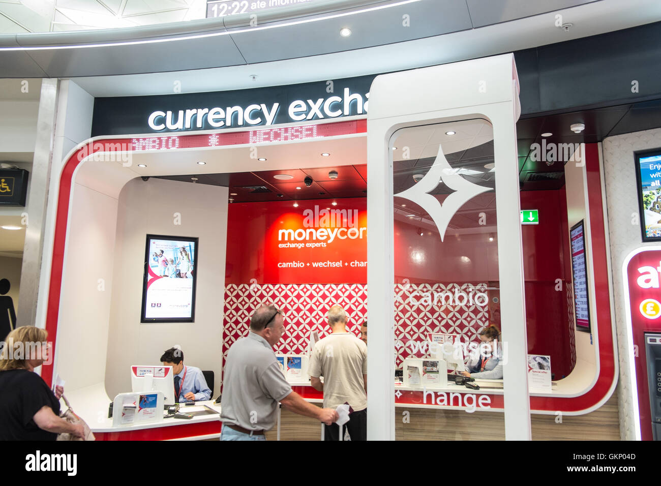 Currency exchange outlets,bank,money change, at Departures Terminal at