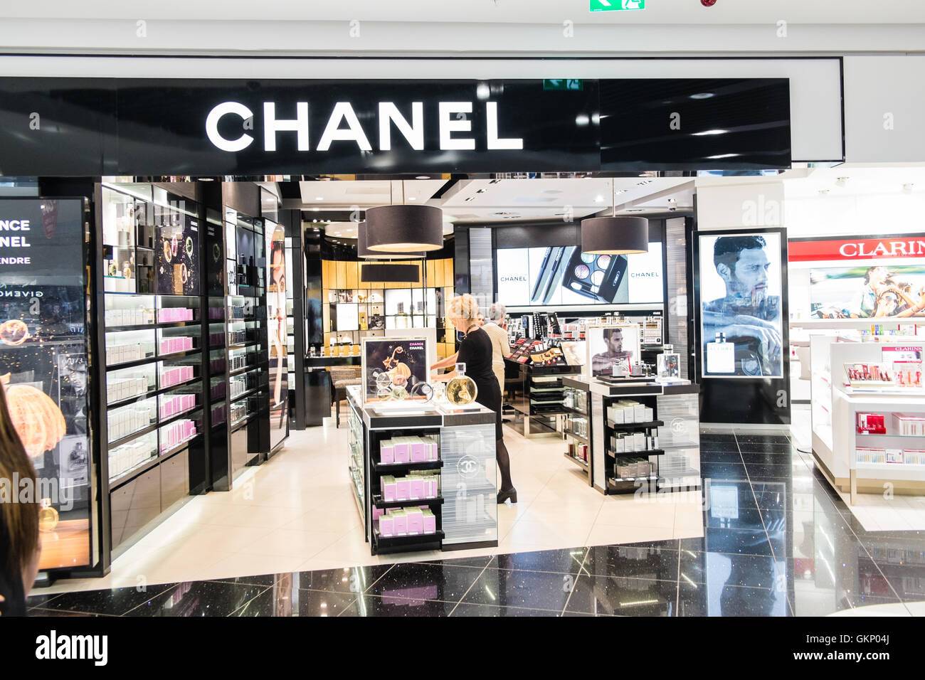 Chanel store Duty Free at Departure Terminal at Stansted  Airport,London,Essex,England.Europe Stock Photo - Alamy