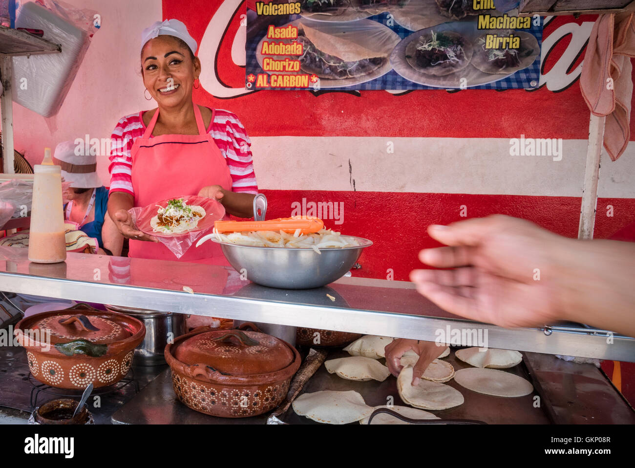 Taqueria No Name, on the El Pitillal Food Tour with Vallarta Food Tours; Puerto Vallarta, Mexico. Stock Photo
