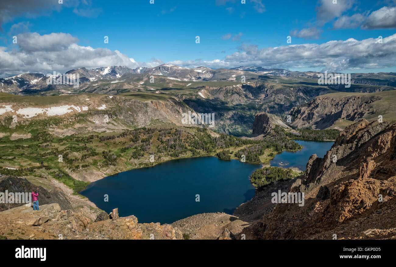 Twin Lakes, along the Beartooth Highway, a National Scenic Byways All-American Road; Wyoming. Stock Photo