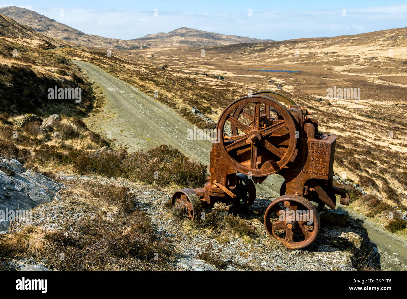 Vintage stone crusher (once used for road surfacing), Kinloch Glen