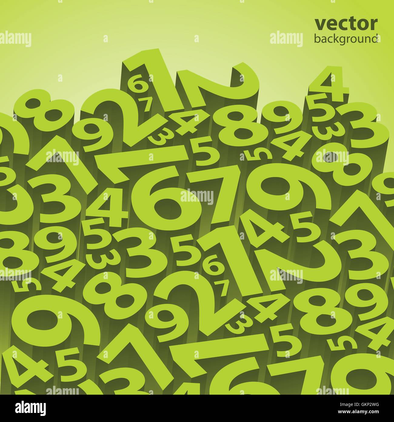 3d Numerals Math Green 3D Abstract Vector Background With Numerals Stock Vector Image ...