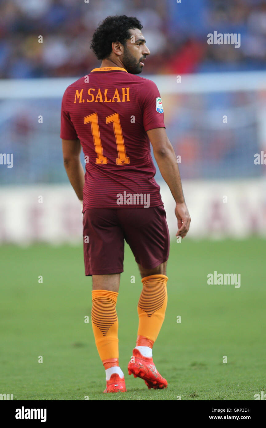 Rome,Italy - August 20, 2016:Mohamed Salah in action during football match  serie A League 2016/2017 between As Roma VS Udinese at the Olimpic Stadium  on August 20, 2016 in Rome. Credit: marco