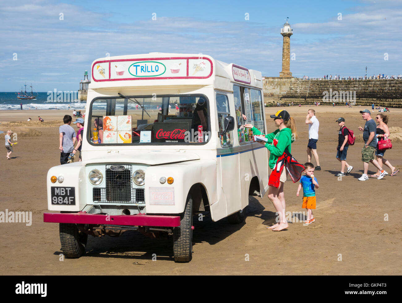 Ice cream van on Whitby beach, North Yorkshire, England, UK Stock Photo Alamy