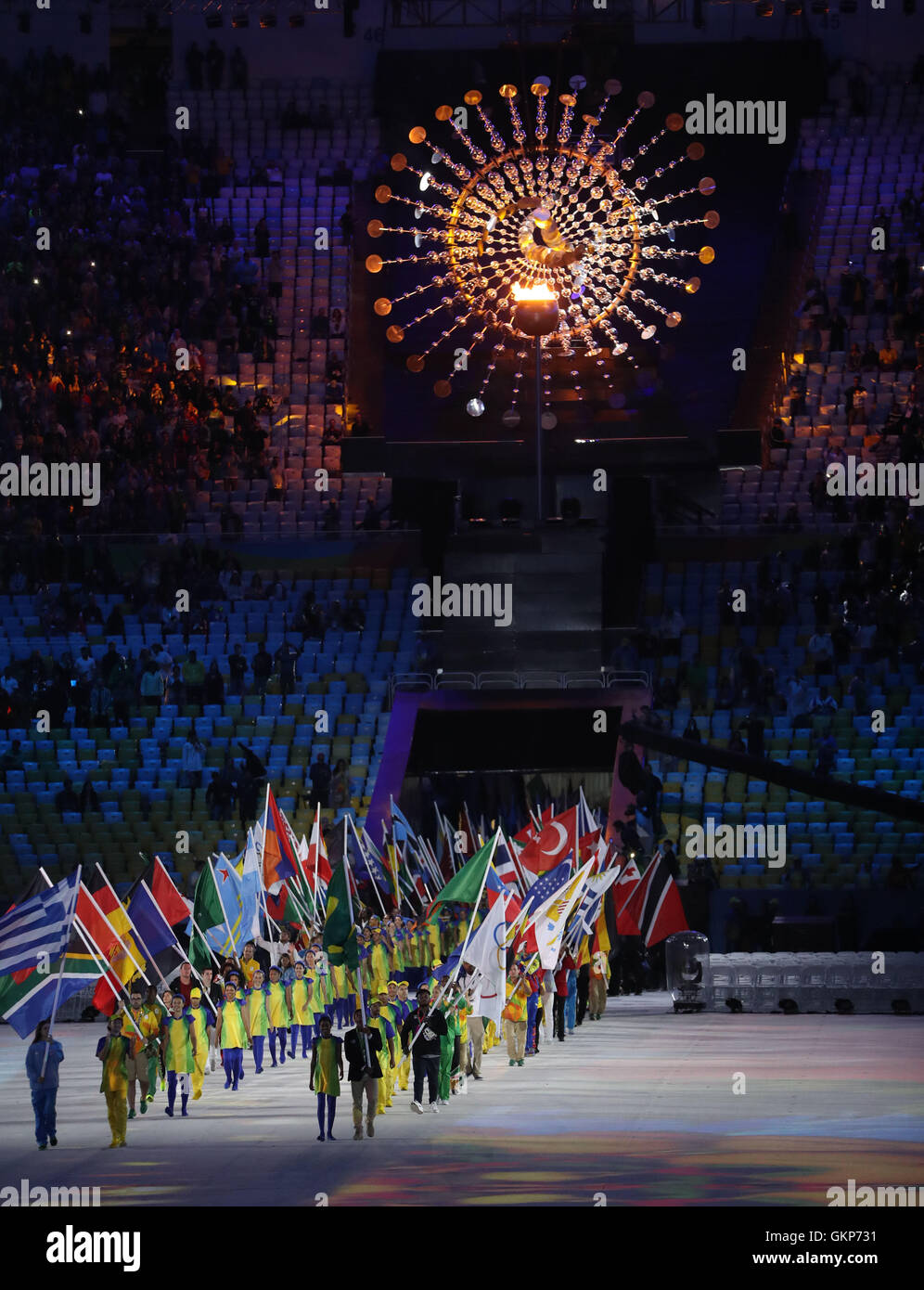 Flag Steps Rio Rio De Janeiro, Brazil. 21st Aug, 2016. Flag bearers parade at the ...