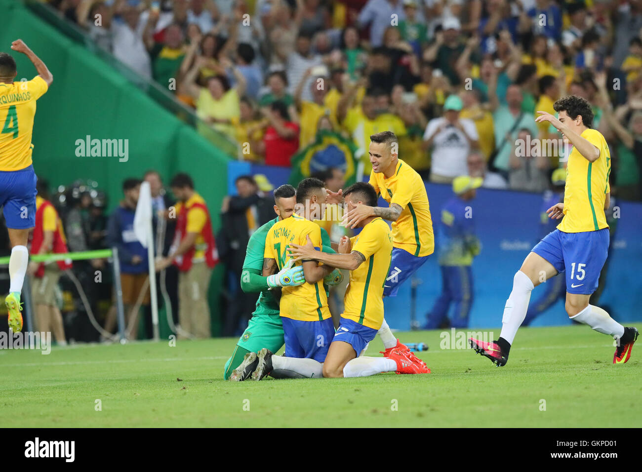 Rio de Janeiro, Brazil. 20th Aug, 2016. Brazil team group (BRA) Football/Soccer : Men's Final between Brazil - Germany at Maracana during the Rio 2016 Olympic Games in Rio de Janeiro, Brazil . © YUTAKA/AFLO SPORT/Alamy Live News Stock Photo