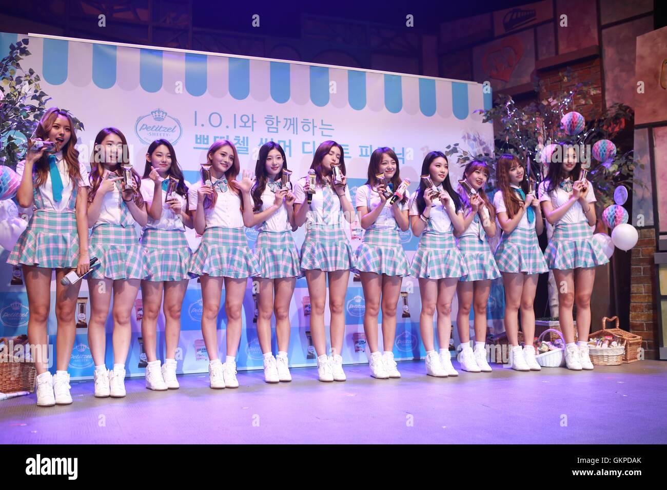 Seoul, Korea. 22nd Aug, 2016. I.O.I attend fans meeting conference in ...