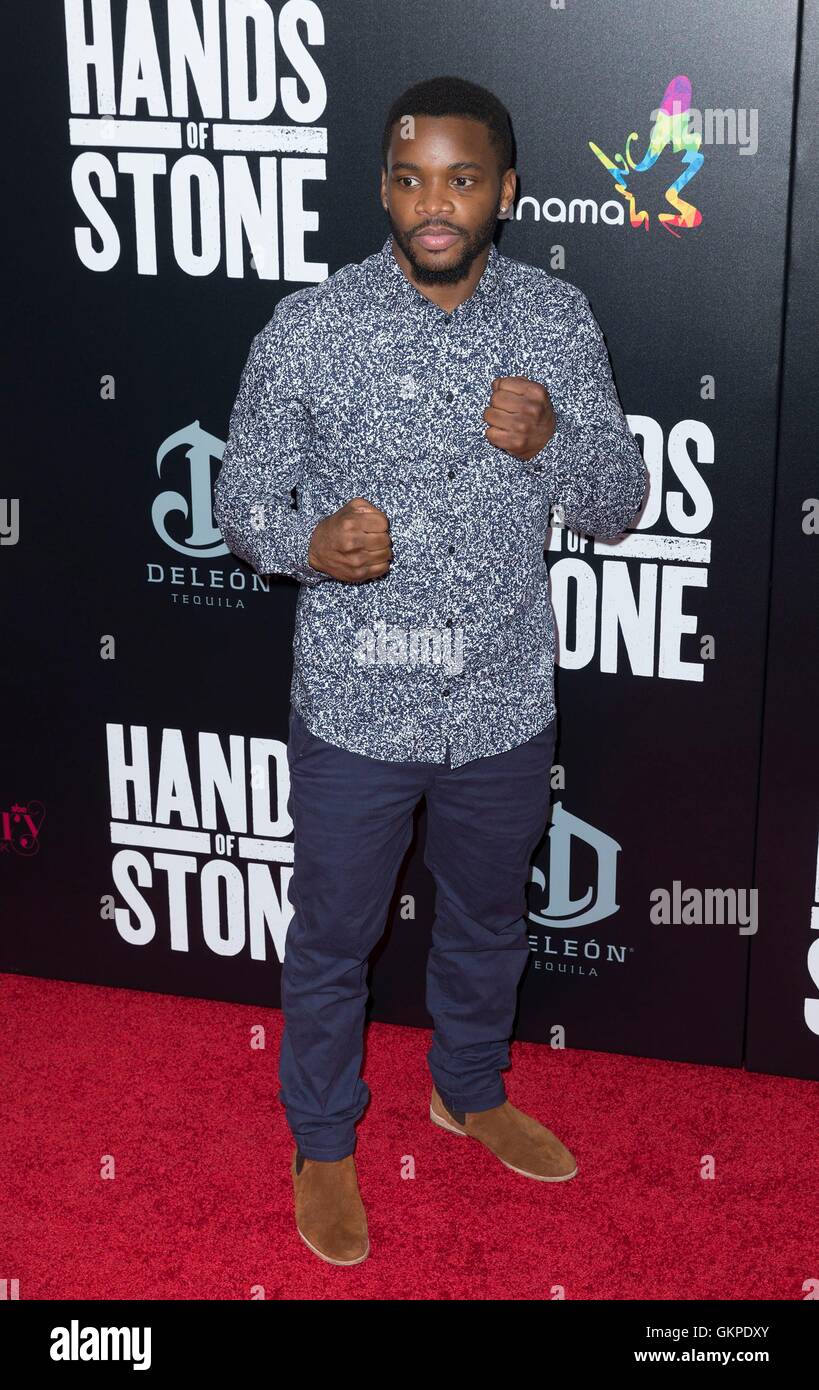 New York, NY, USA. 22nd Aug, 2016. Eddie Gomez at arrivals for HANDS OF STONE Premiere, The School of Visual Arts (SVA) Theatre, New York, NY August 22, 2016. Credit:  Lev Radin/Everett Collection/Alamy Live News Stock Photo