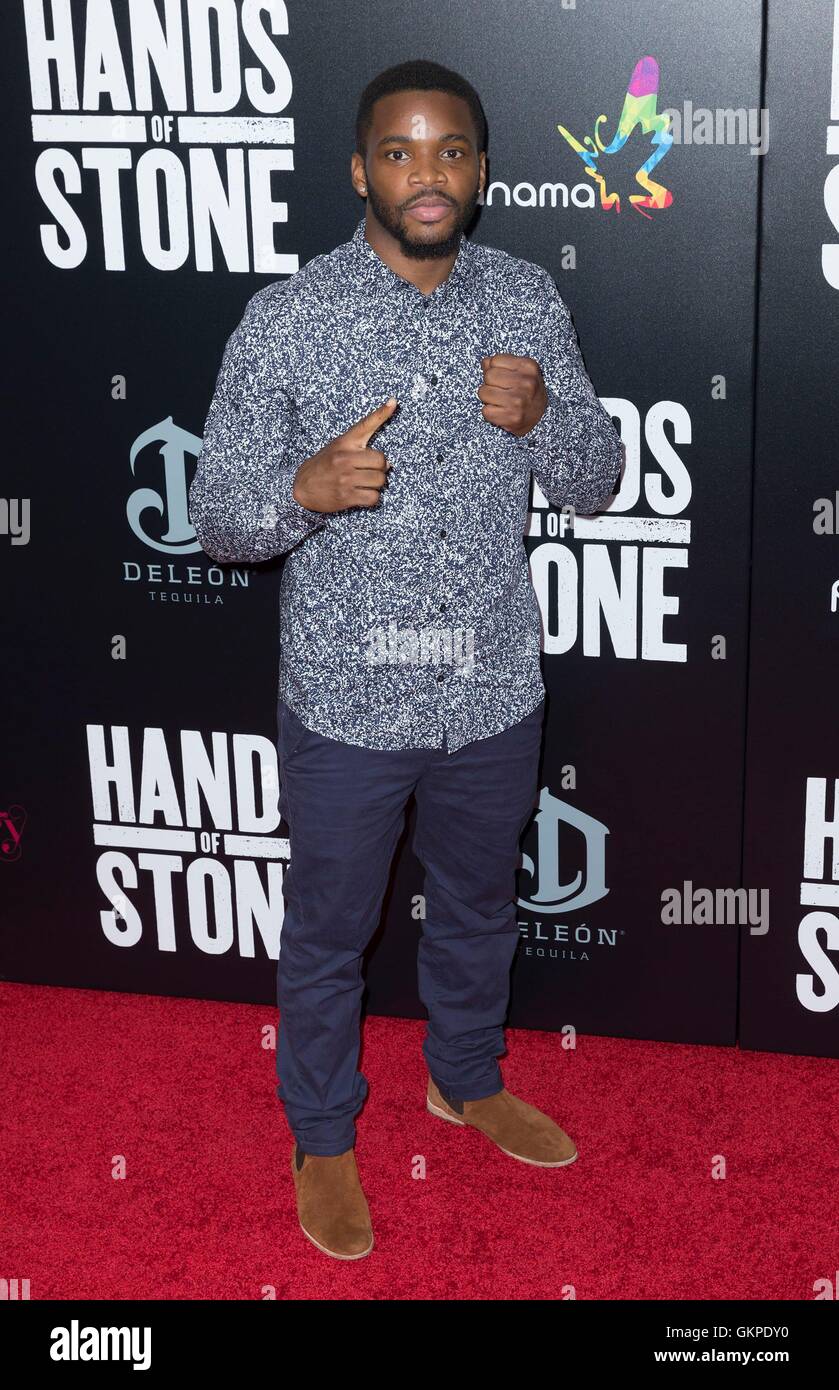 New York, NY, USA. 22nd Aug, 2016. Eddie Gomez at arrivals for HANDS OF STONE Premiere, The School of Visual Arts (SVA) Theatre, New York, NY August 22, 2016. Credit:  Lev Radin/Everett Collection/Alamy Live News Stock Photo