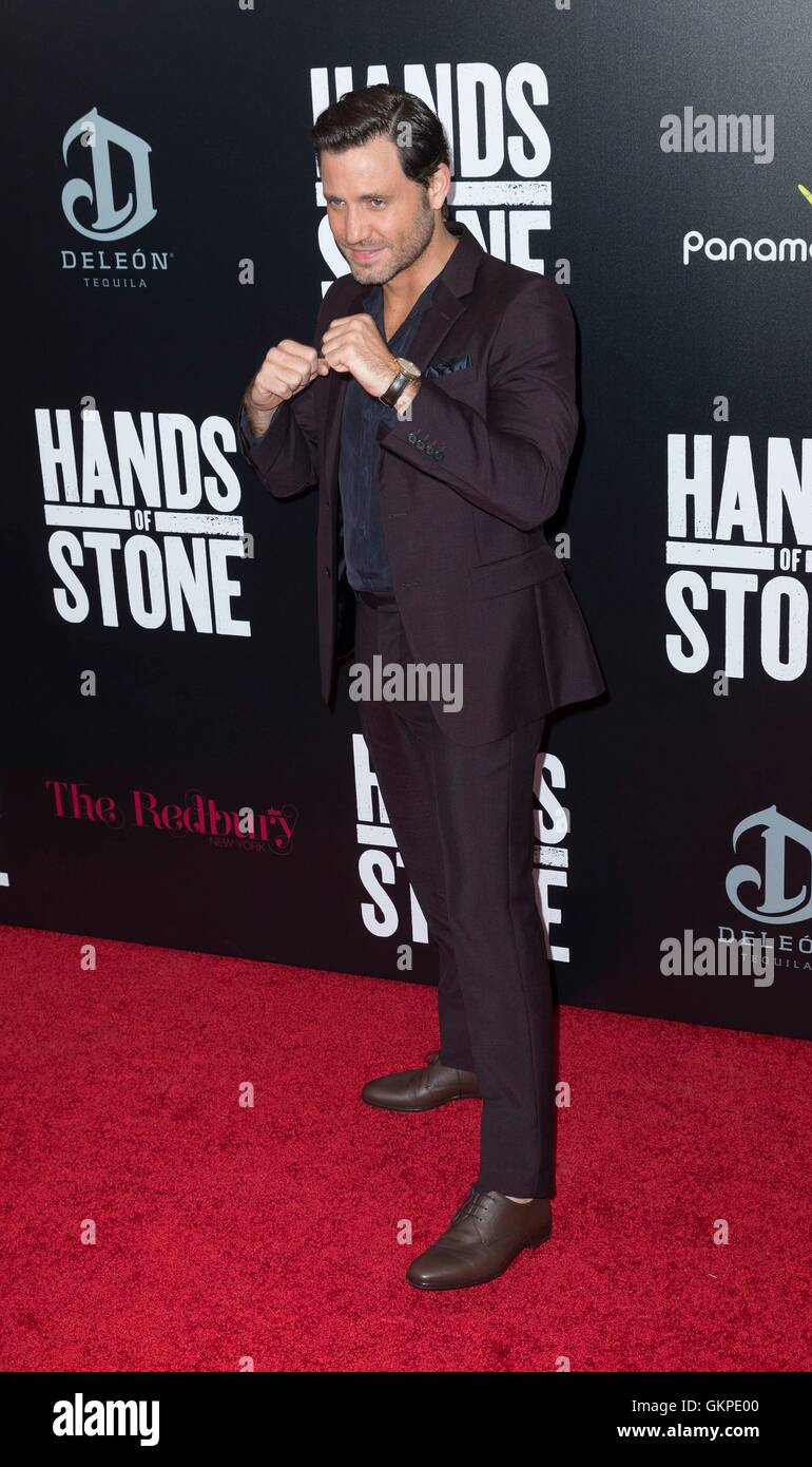 New York, NY, USA. 22nd Aug, 2016. Edgar Ramirez at arrivals for HANDS OF STONE Premiere, The School of Visual Arts (SVA) Theatre, New York, NY August 22, 2016. Credit:  Lev Radin/Everett Collection/Alamy Live News Stock Photo
