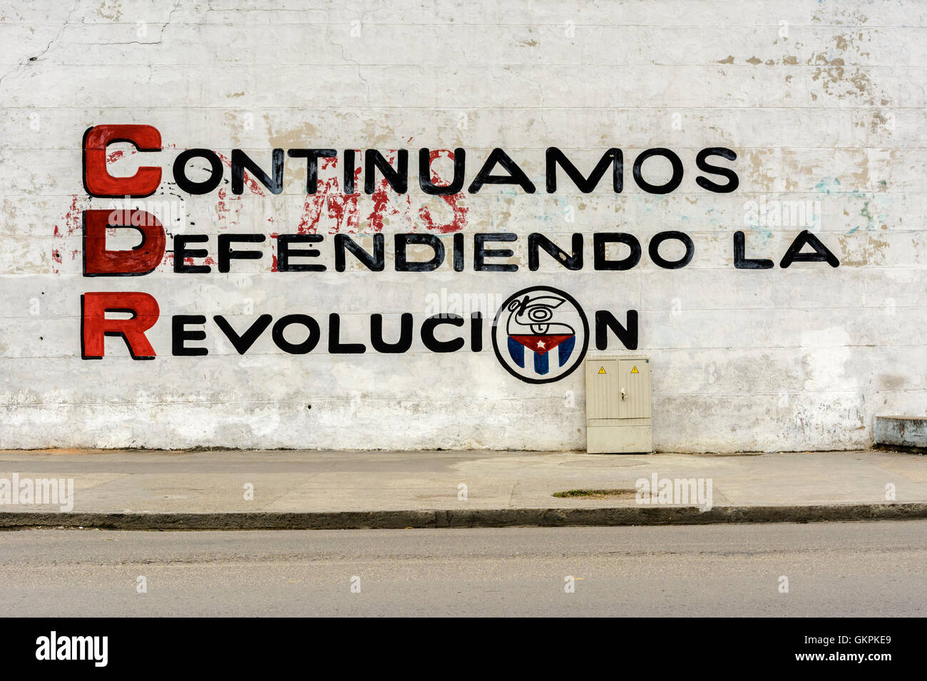 Revolutionary wall mural in Havana, Cuba Stock Photo
