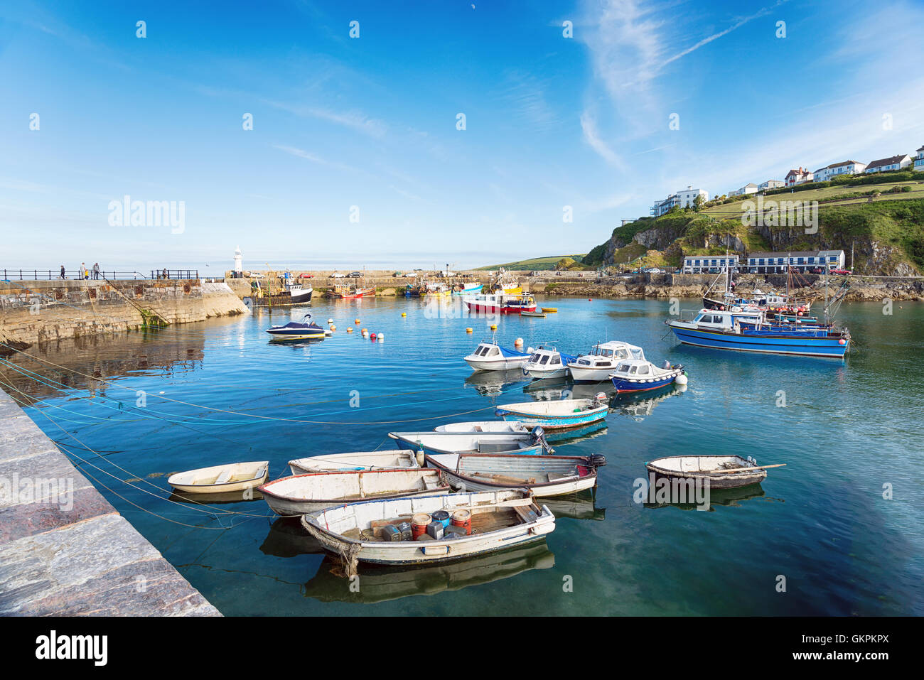 The harbour at Mevagissey on the south coast of Cornwall Stock Photo