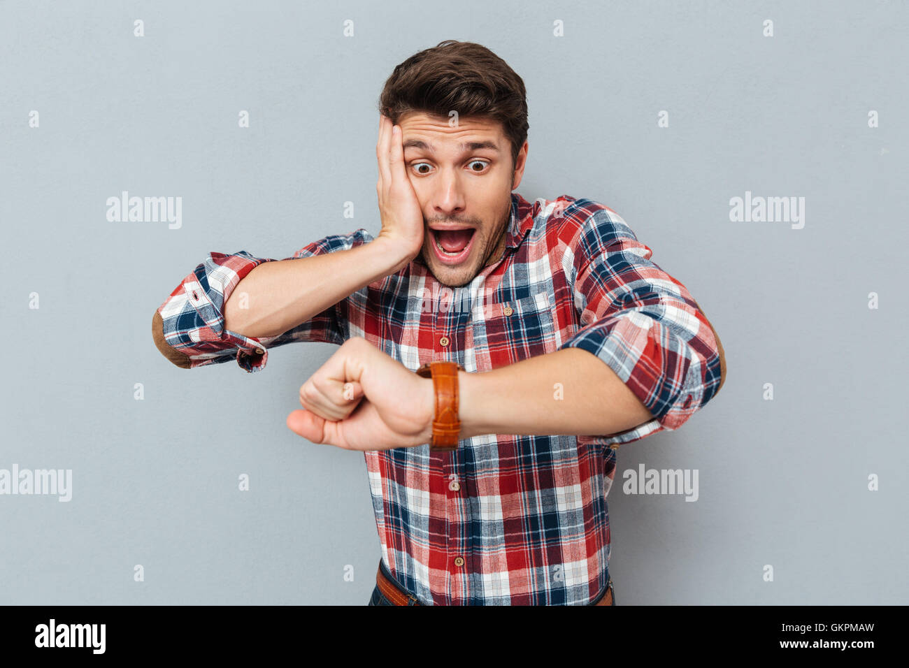 White and grey checkered shirt hi-res stock photography and images - Alamy