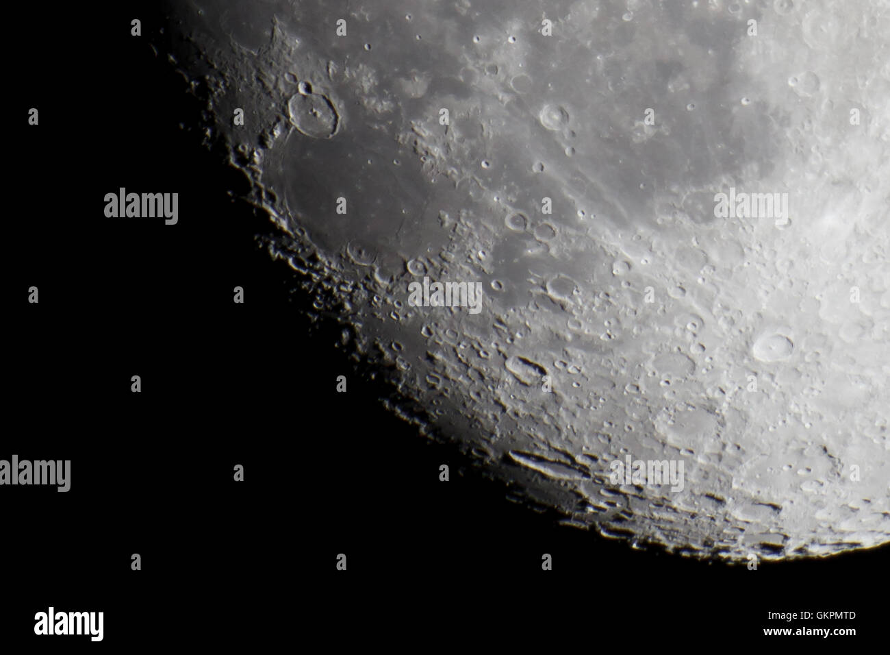Earth's moon, zoom on Mare Humorum Stock Photo