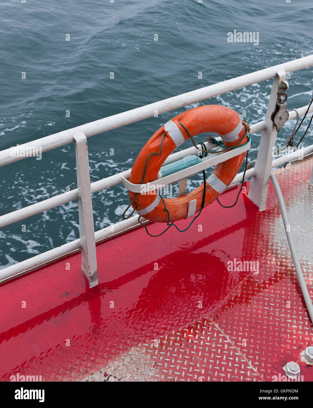Fresh blood from a Minke Whale on board the Hrafnreydur KO-100, whaling ship, Iceland Stock Photo