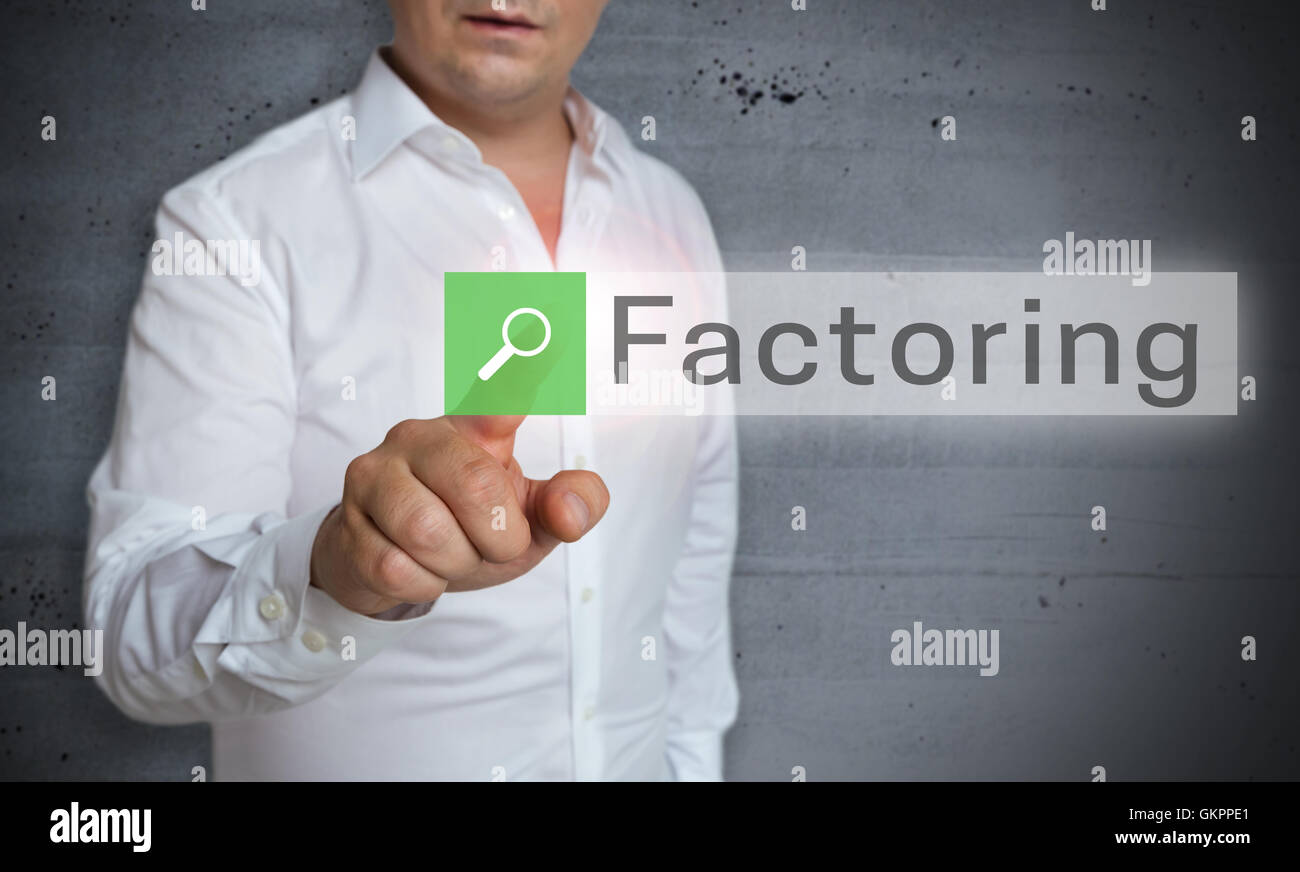 factoring browser is operated by man concept. Stock Photo