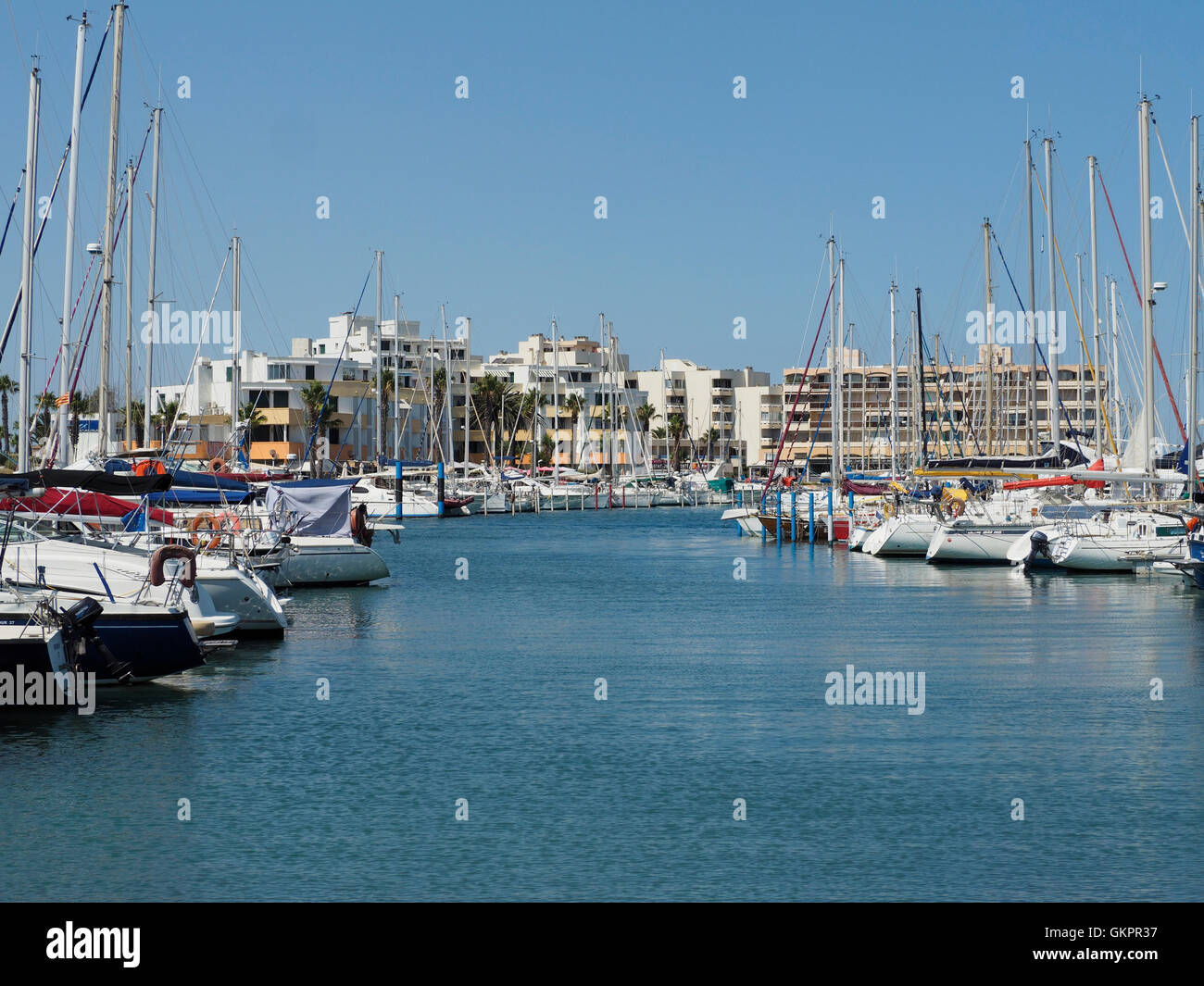 Le Barcares marina and accommodation, Pyrenees Orientales, Southern France Stock Photo