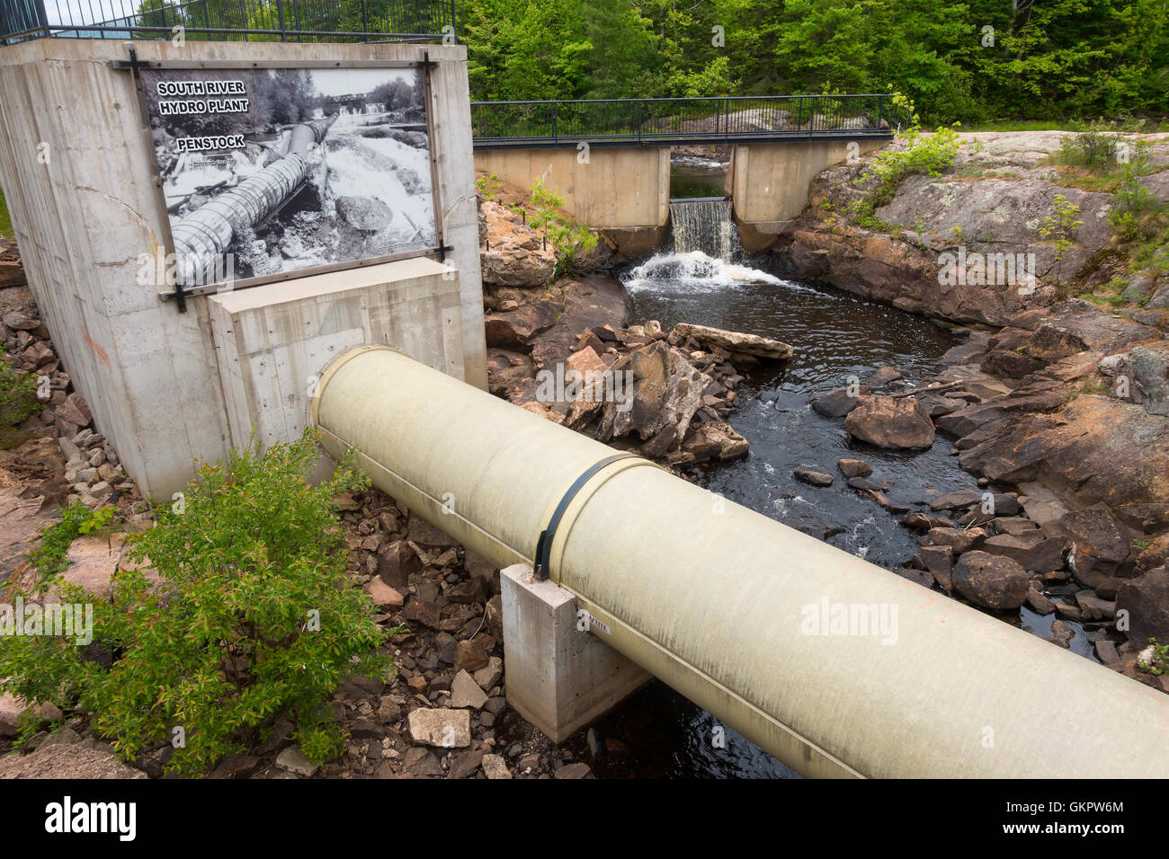 The South River Hydro Plant penstock in South River, Ontario, Canada