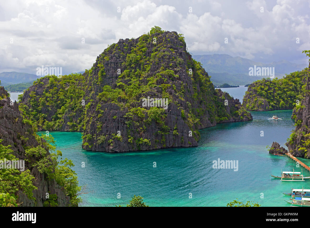 Panorama of Coron Island, Philippines. Stock Photo