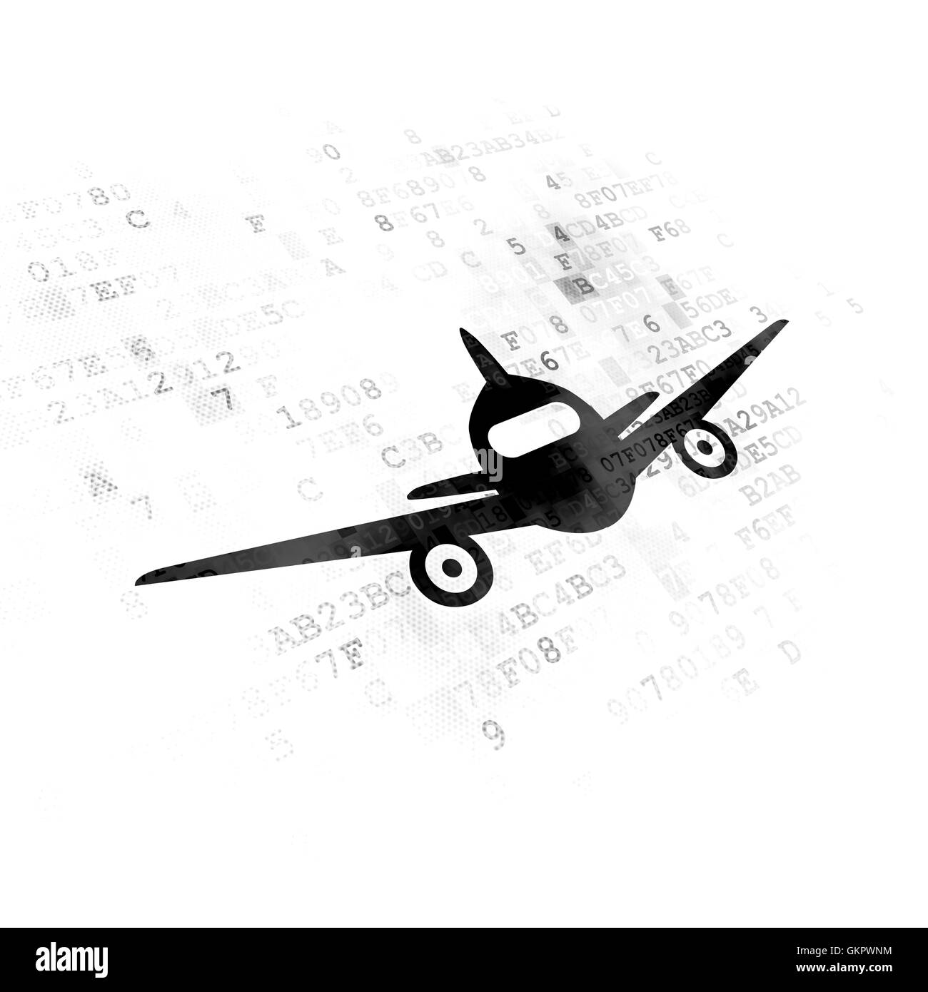 Tourism concept: Aircraft on Digital background Stock Photo