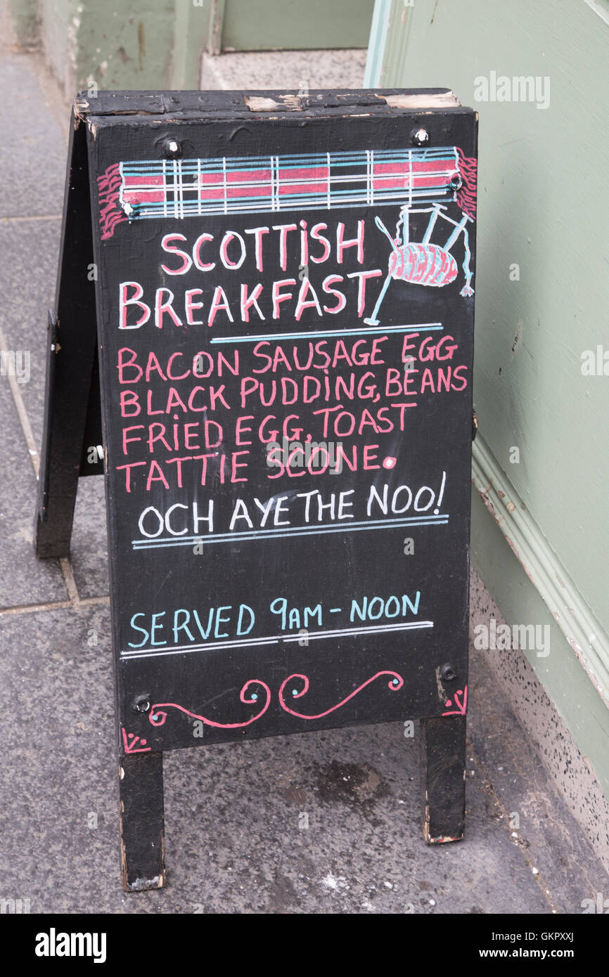 Scottish Breakfast Sign, Street Cafe and Bakery, St Andrews
