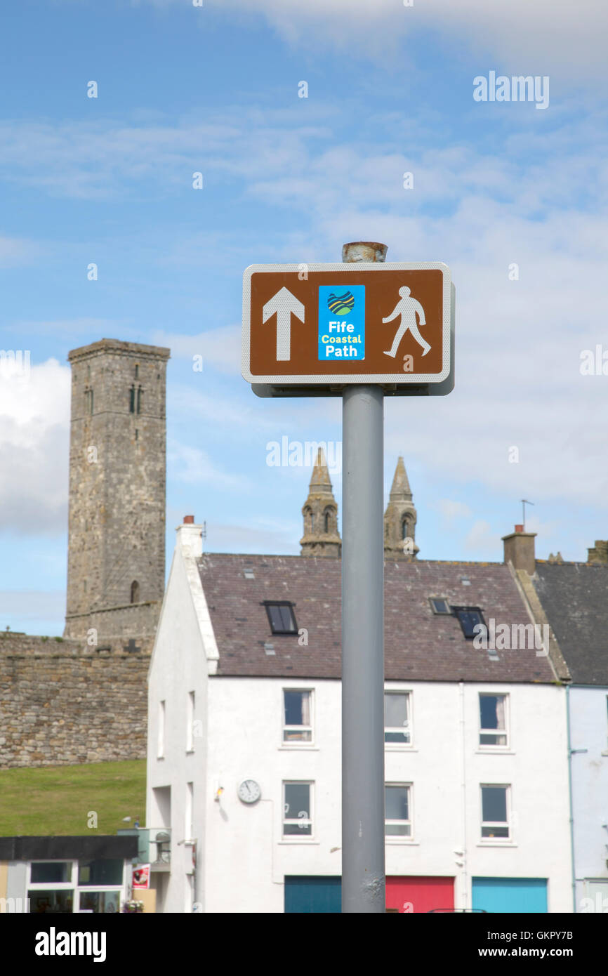 Fife Coastal Path Sign; St Andrews; Scotland Stock Photo