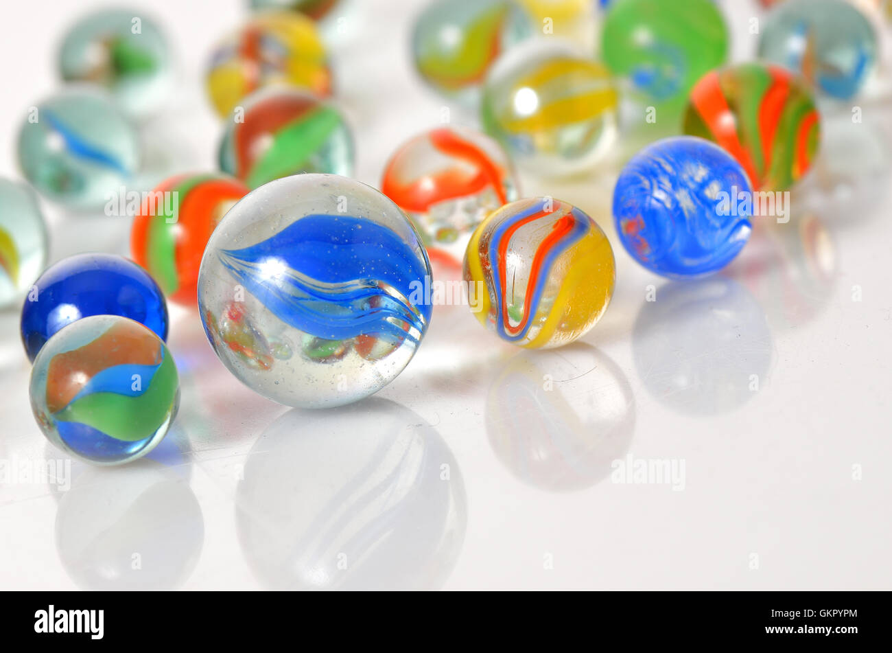 Macro marble balls with reflexions Stock Photo