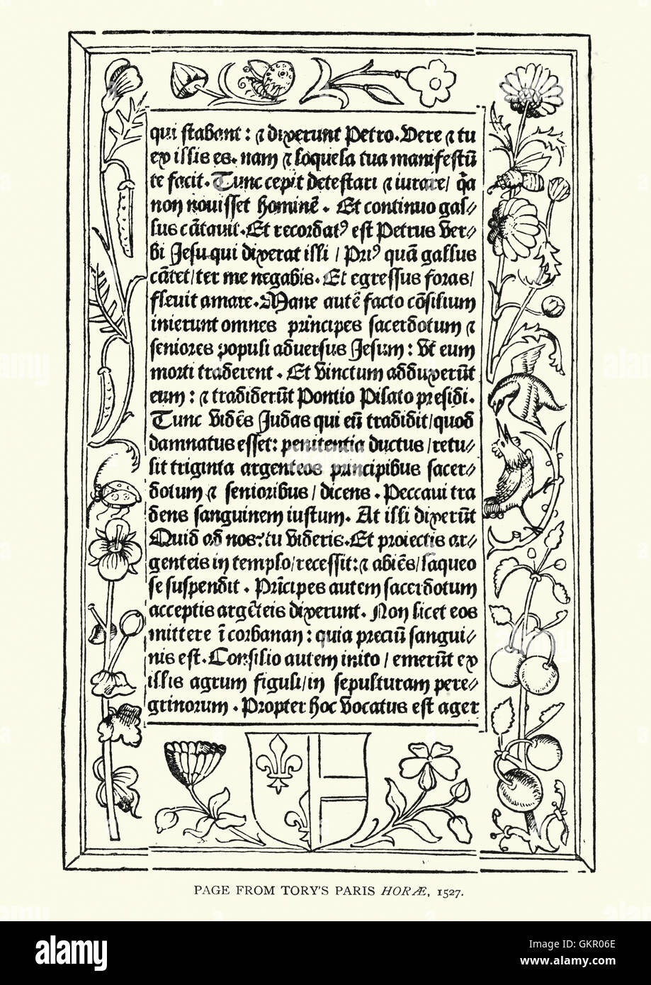 Page from Troy's Paris Horae, 1527 Stock Photo