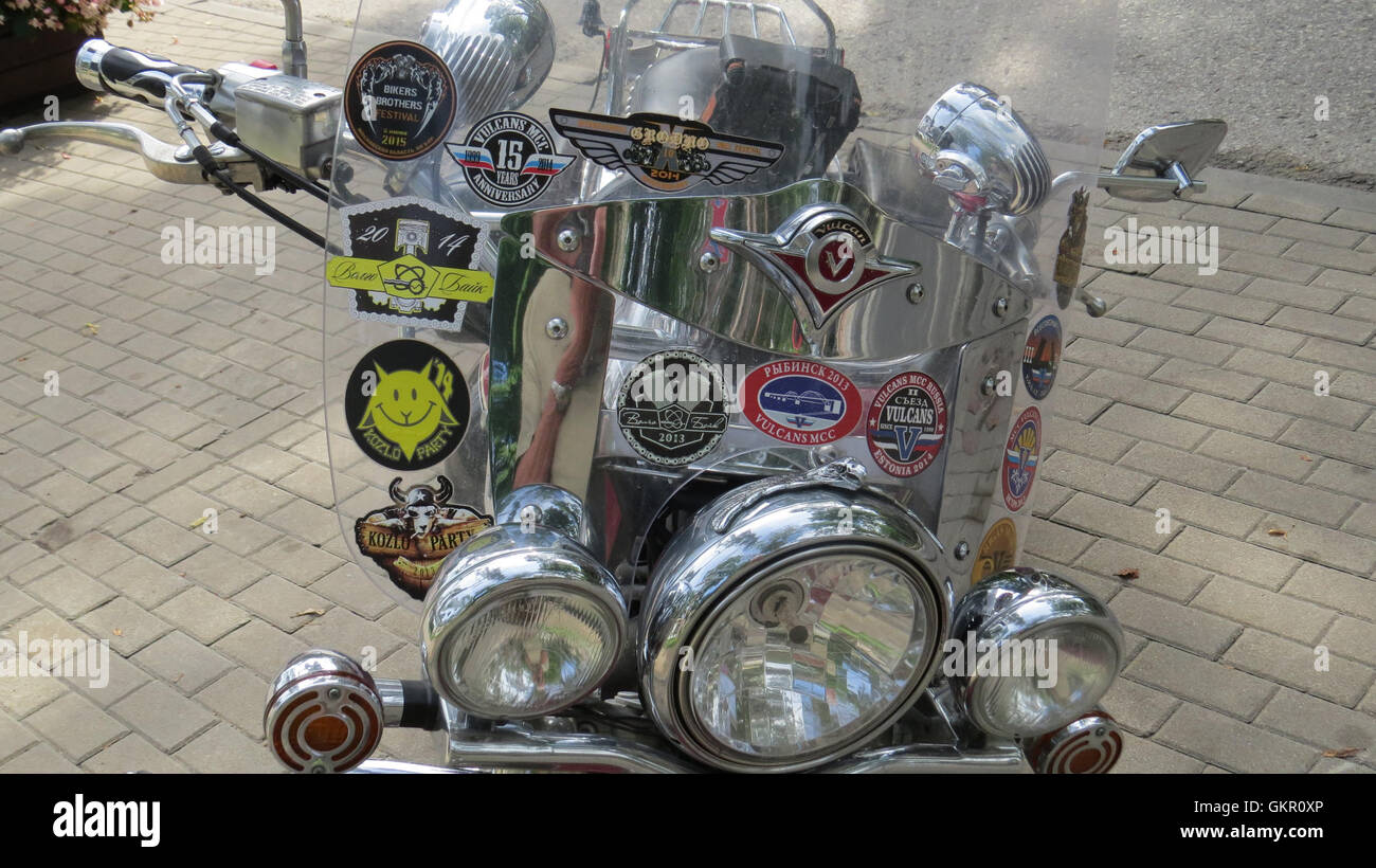 VANGUARD MOTORBIKE in Latvia. Photo Tony Gale Stock Photo