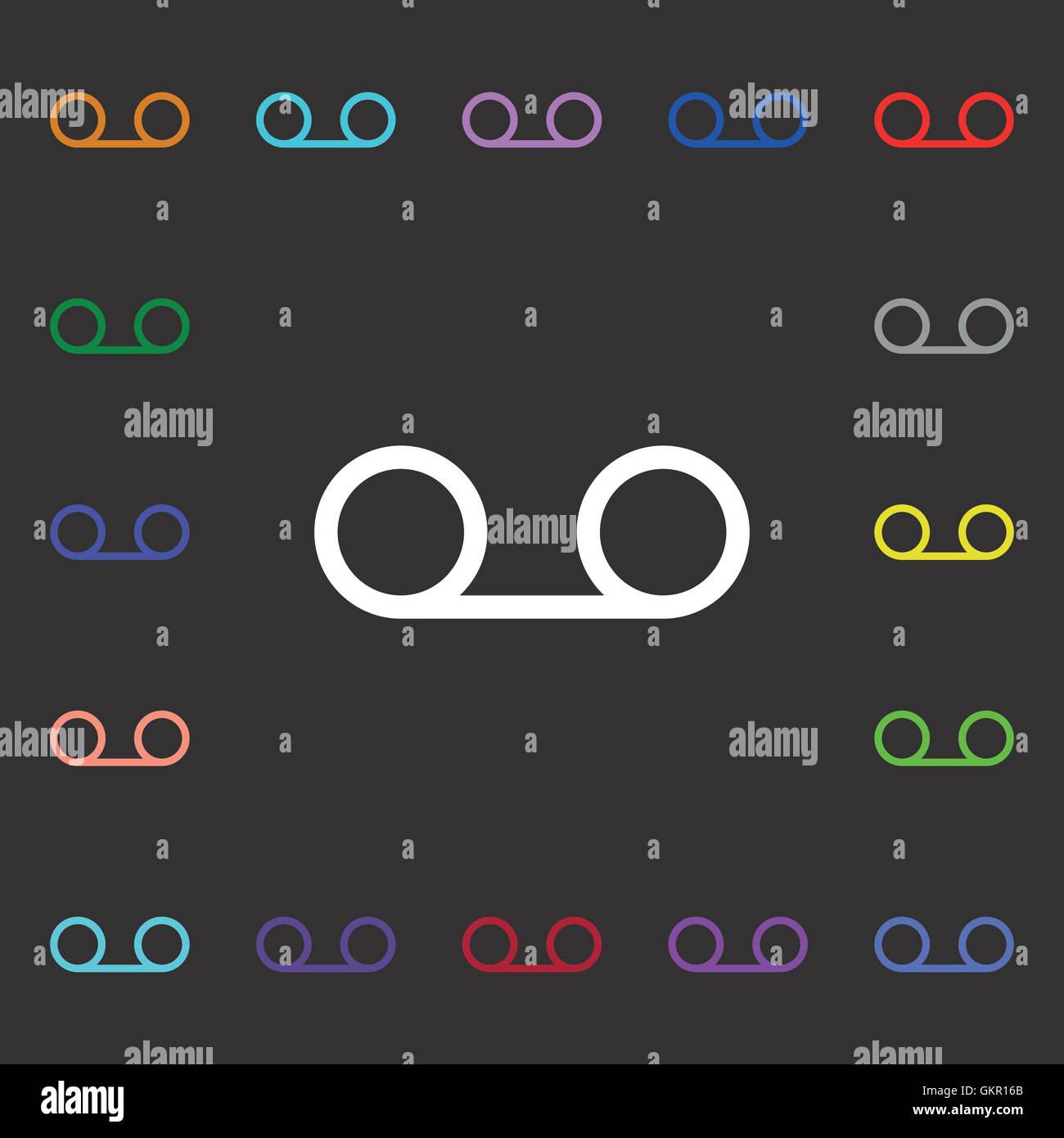 audio cassette icon sign. Lots of colorful symbols for your design ...