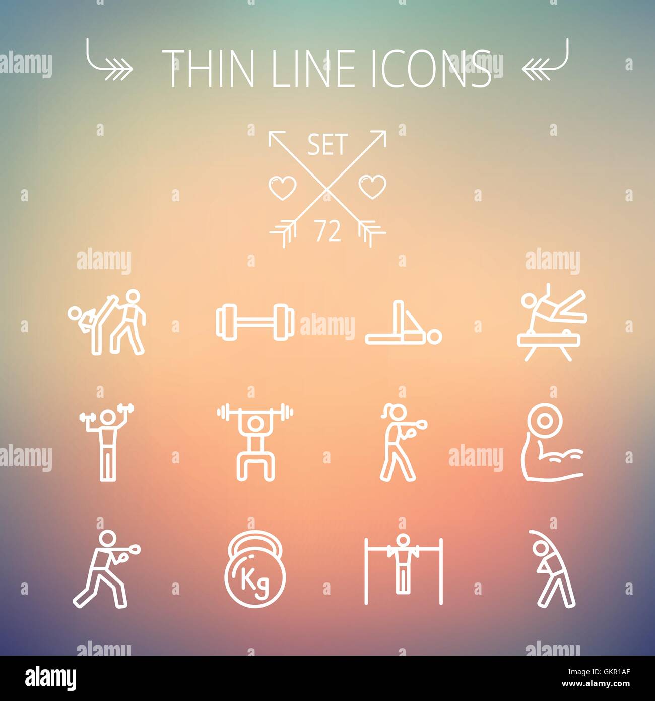 Sports thin line icon set Stock Vector Image & Art - Alamy