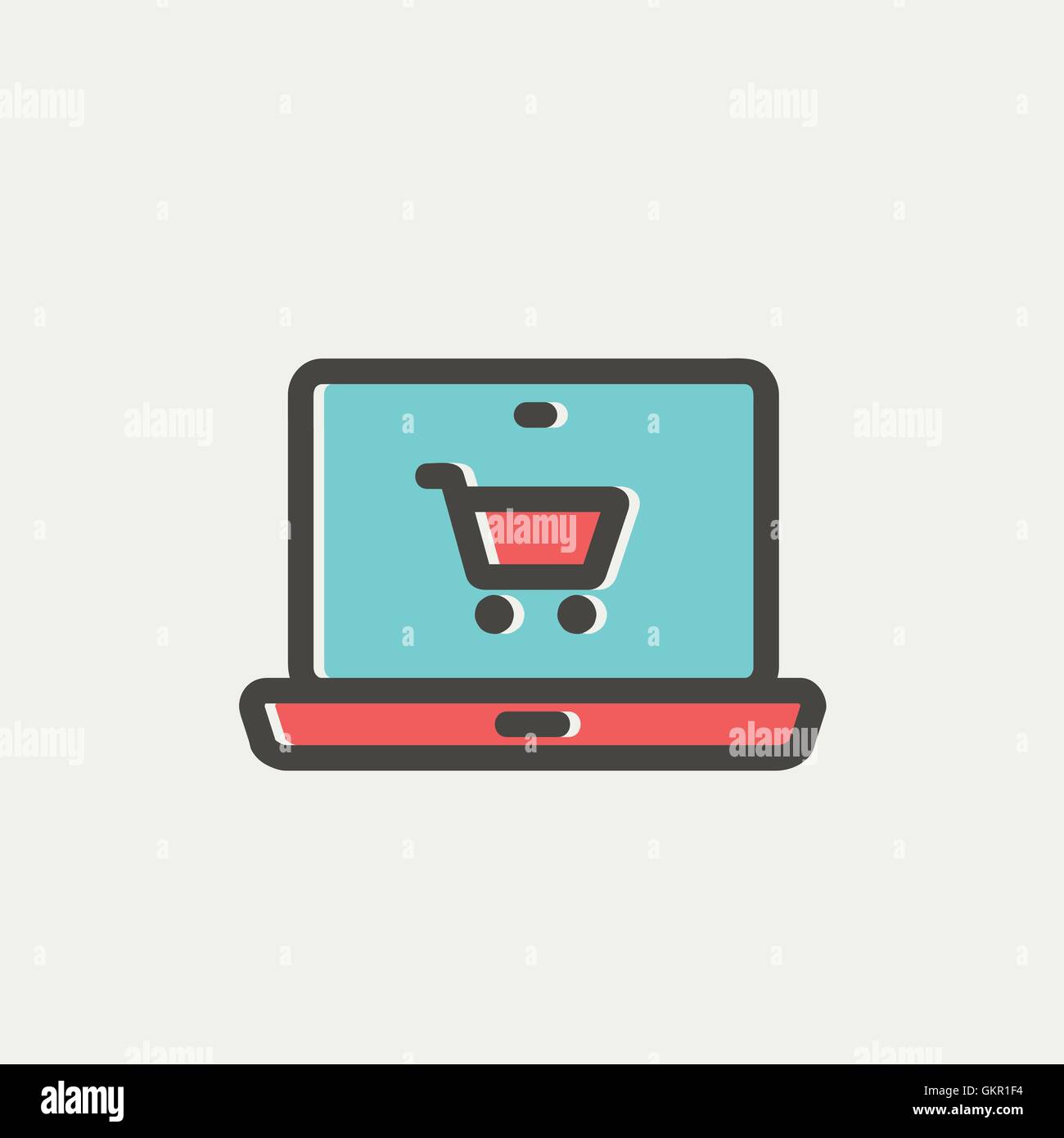 Online shopping thin line icon Stock Vector Image & Art - Alamy
