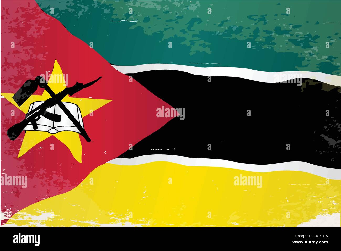 Mozambique Flag Grunge Stock Vector