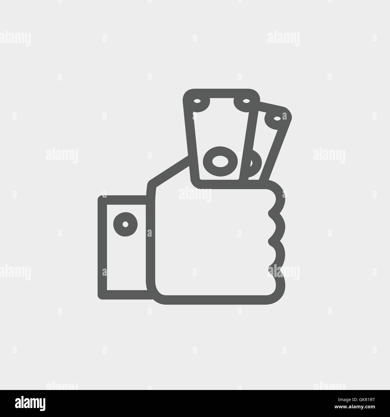 Money in hand thin line icon Stock Vector Image & Art - Alamy