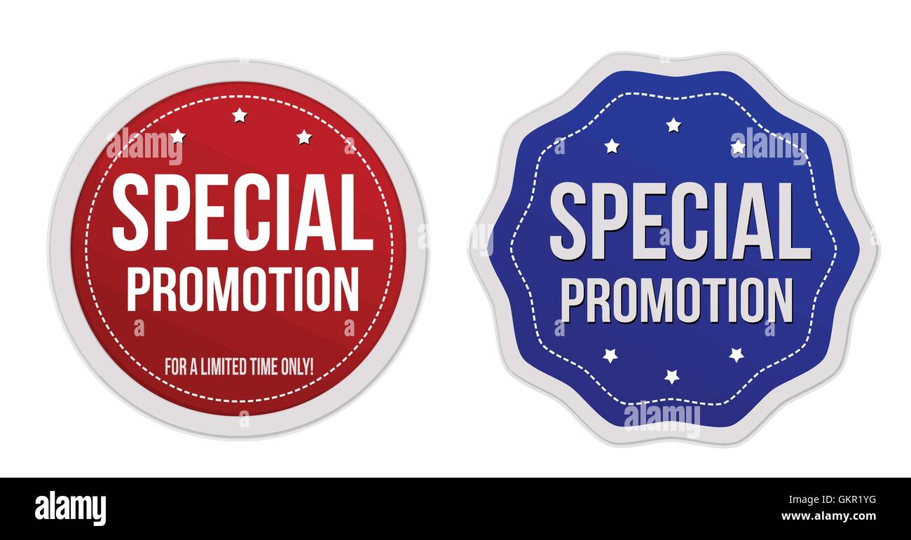 Special promotion stickers set Stock Vector