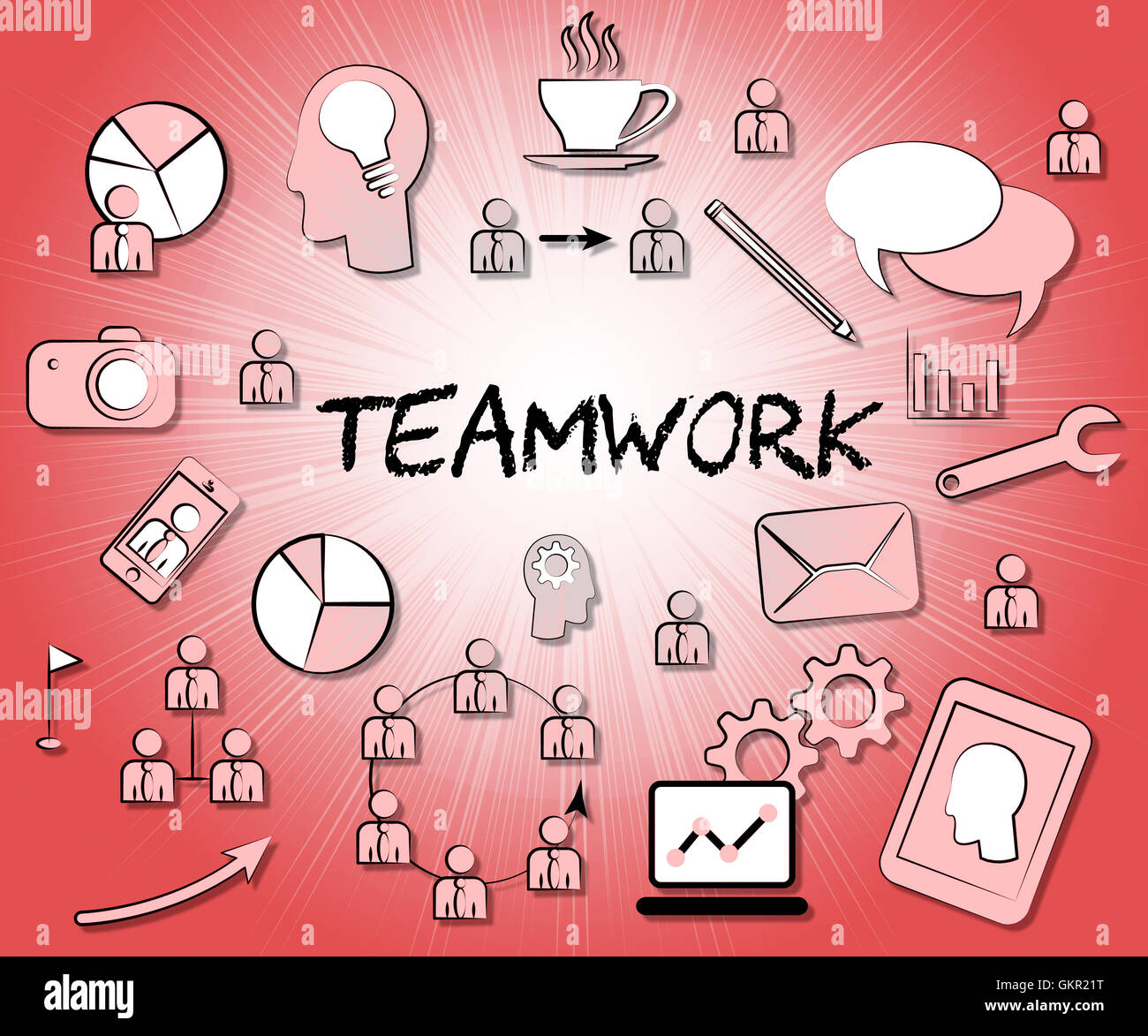 Teamwork Icons Meaning Teams Together And Organized Stock Photo Alamy