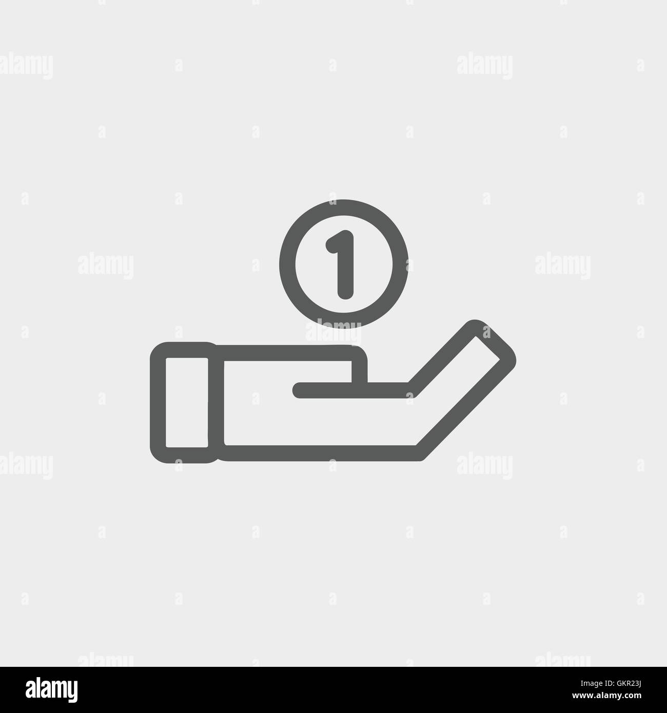 Hand coin finance icon Black and White Stock Photos & Images - Alamy